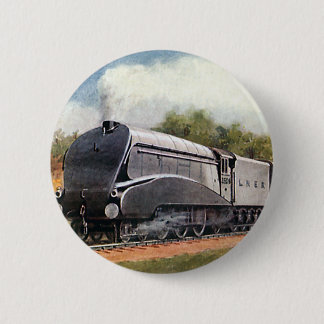 Vintage Transportation, Modern Silver Bullet Train 6 Cm Round Badge