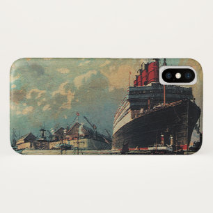 Vintage Transportation Passenger Ship in Harbour Case-Mate iPhone Case