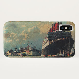 Vintage Transportation Passenger Ship in Harbour Case-Mate iPhone Case