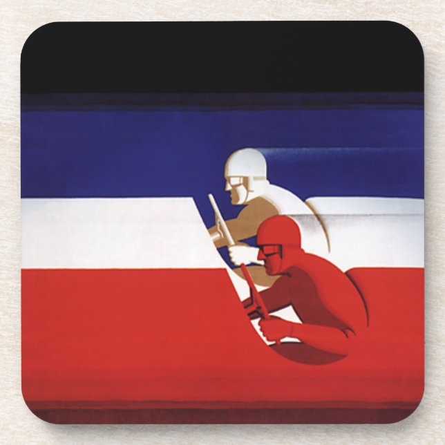 Vintage Transportation, Patriotic Racers Race Cars Coaster (Front)