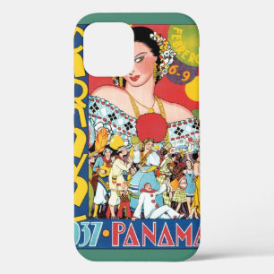 Vintage Travel 1937 Panama Carnival Party Woman iPhone 12 Case