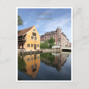 vintage travel Aarhus Denmark city Houses   Postcard