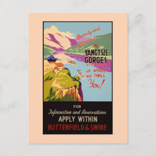 Vintage Travel Ad The Yangtze Gorges China Postcard