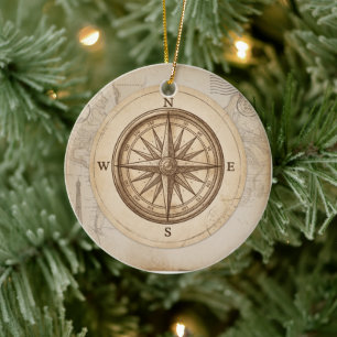 Vintage Travel Adventure Custom Party Paper Cups Ceramic Tree Decoration