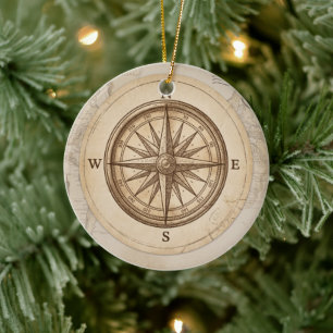 Vintage Travel Adventure Custom Party Paper Cups Ceramic Tree Decoration
