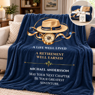 Vintage Travel Adventure Retirement Memories Fleece Blanket