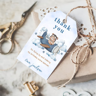 Vintage Travel Aeroplane Birthday Party Gift Tags