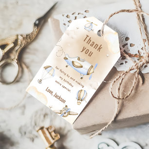 Vintage Travel Aeroplane Birthday Party Gift Tags
