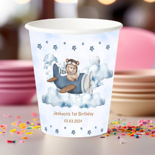 Vintage Travel Aeroplane Birthday Party  Paper Cups