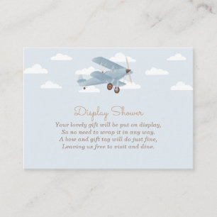 Vintage Travel Aeroplane Display Shower Enclosure Card