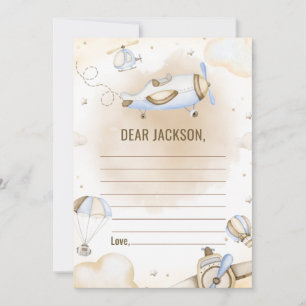 Vintage Travel Aeroplane Time Capsule Note Card 