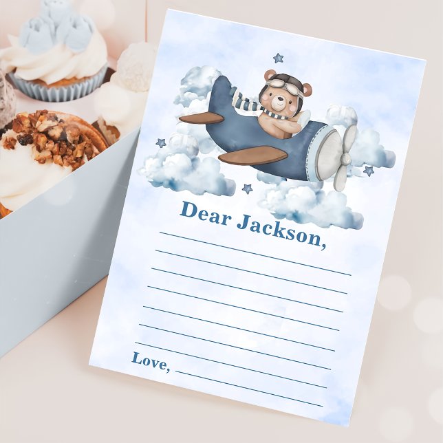 Vintage Travel Aeroplane Time Capsule Note Messag Invitation (Creator Uploaded)