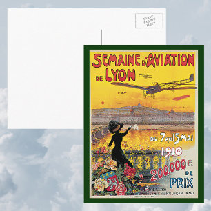 Vintage Travel, Aeroplanes Air Show, Lyon, France Postcard