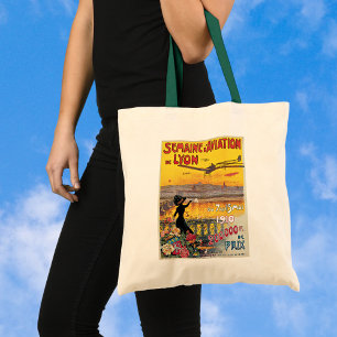 Vintage Travel, Aeroplanes Air Show, Lyon, France Tote Bag