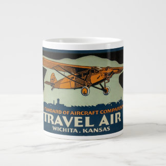 Vintage Travel Air Plane, Wichita the Air Capital Large Coffee Mug