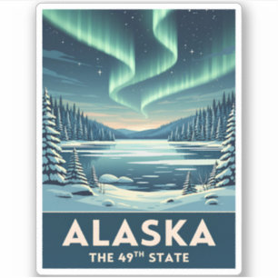 Vintage Travel Alaska Winter Landscape Retro