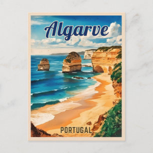 Vintage Travel Algarve Portugal Coastal Seaside Postcard