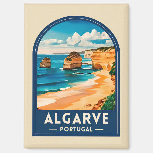 Vintage Travel Algarve Portugal Retro Seaside Magnet