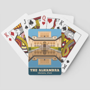 Vintage Travel Alhambra Granada Spain Retro Scenic Playing Cards