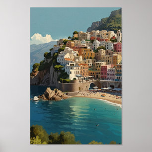 Vintage Travel Amalfi Coast Poster