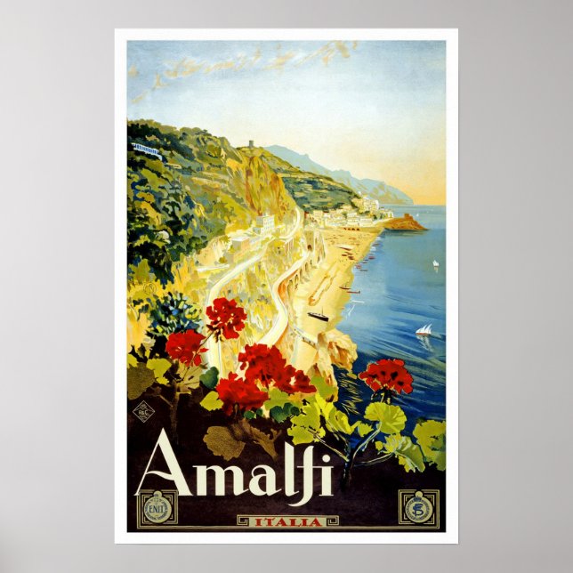 Vintage travel,Amalfi Poster (Front)