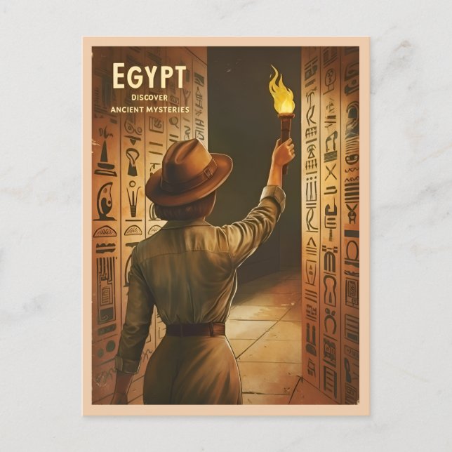 Vintage Travel Ancient Egypt Tourism Retro Graphic Postcard (Front)