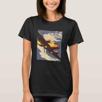 Vintage Travel and Transportation Aeroplane Flying T-Shirt