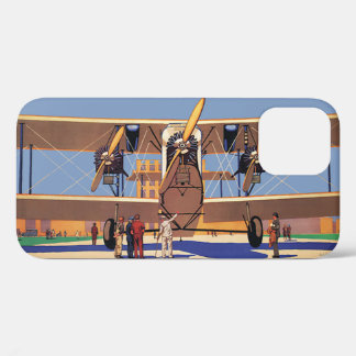 Vintage Travel and Transportation Biplane Aeroplan iPhone 12 Case