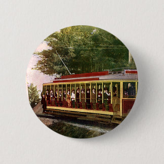 Vintage Travel and Transportation Electric Trolley 6 Cm Round Badge