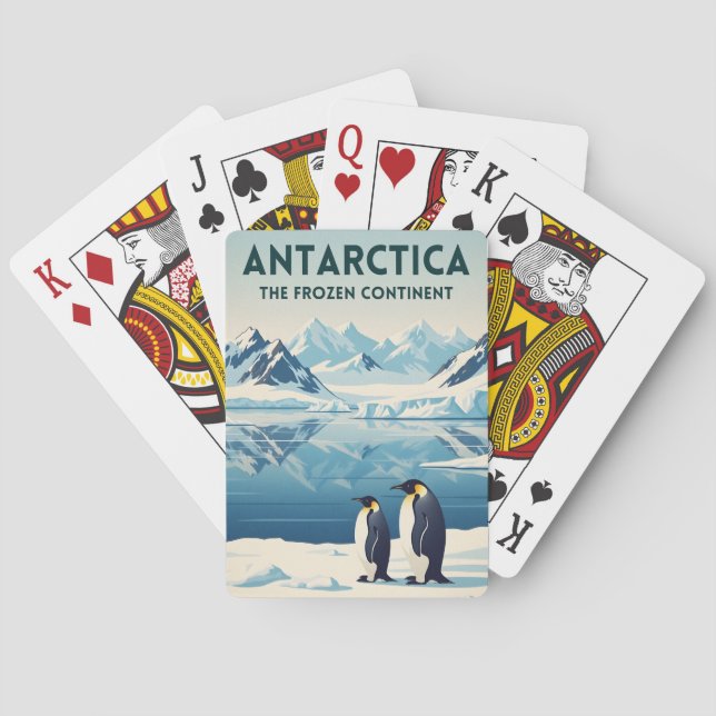 Vintage Travel Antarctica Nature Landscape Retro Playing Cards (Back)