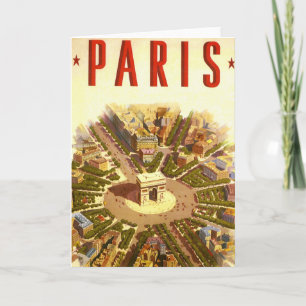 Vintage Travel, Arc de Triomphe Paris France Card