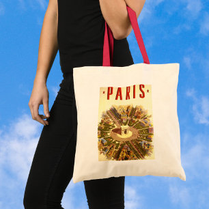 Vintage Travel, Arc de Triomphe Paris France Tote Bag