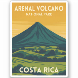 Vintage Travel Arenal Volcano Costa Rica Landscape