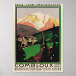 Vintage Travel Art Deco Poster Combloux, France<br><div class="desc">A reproduction print of a 1920s Art Deco poster promoting tourism to Combloux (near Chamonix),  Savoy,  Mont-Blanc,  France has been digitally refurbished to bring out the original colours,  even better and fix as many imperfections as possible. Please customise the poster size,  texture,  border and/or frame to suit your taste.</div>