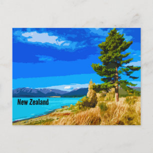 Vintage Travel Art New Zealand Postcard