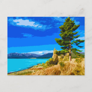 Vintage Travel Art New Zealand Postcard