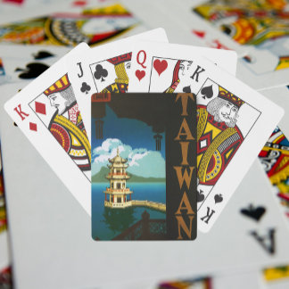 Vintage Travel Asia, Taiwan Pagoda Tiered Tower Playing Cards