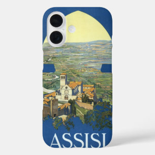 Vintage Travel Assisi Italy Francesco Basilica iPhone 16 Case