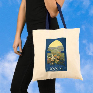 Vintage Travel Assisi Italy Francesco Basilica Tote Bag