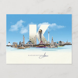 vintage travel Astana Kazakhstan the Hazrat Sultan Postcard