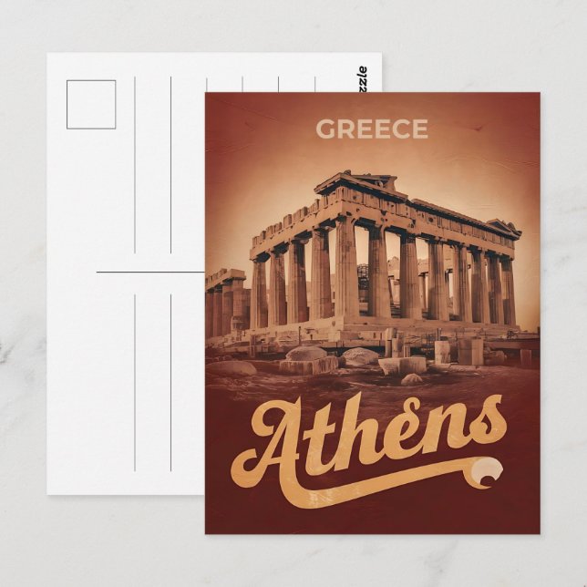 vintage Travel Athens capital of Greece gifts Postcard (Front/Back)
