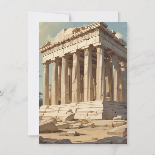 Vintage Travel Athens Greece Parthenon Temple Card (Front)