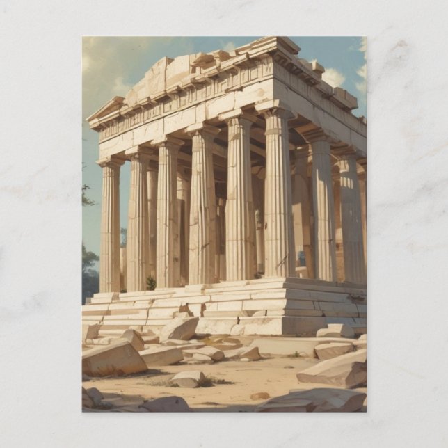 Vintage Travel Athens Greece Parthenon Temple Postcard (Front)