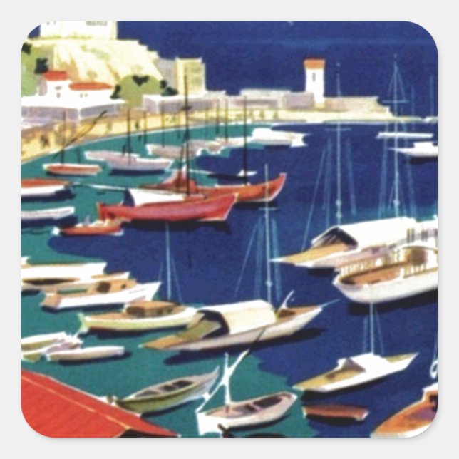 Vintage Travel Athens Greece Square Sticker (Front)