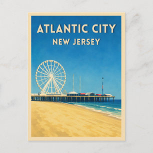Vintage Travel Atlantic City New Jersey Seaside Postcard