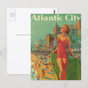 Vintage Travel, Atlantic City Resort Beach Blonde Postcard