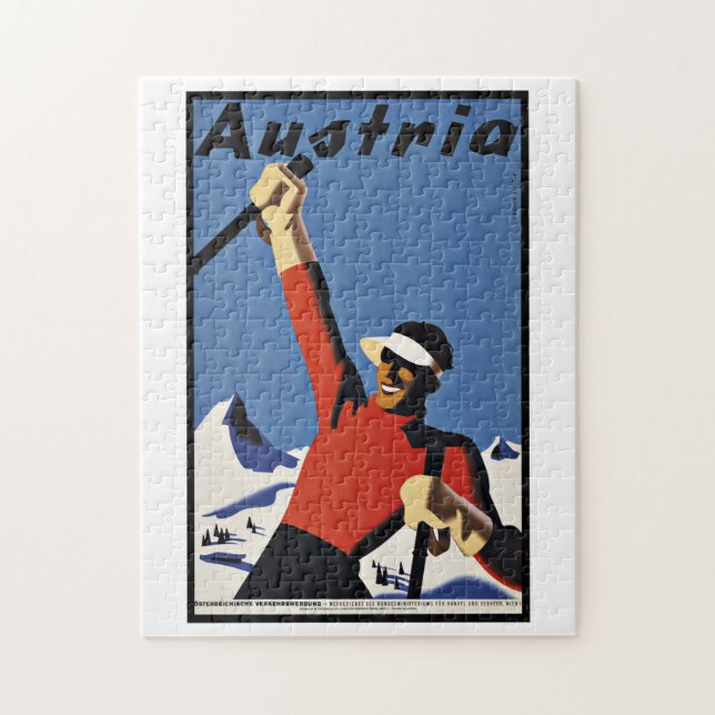 Vintage Travel Austria Ski Jigsaw Puzzle (Vertical)