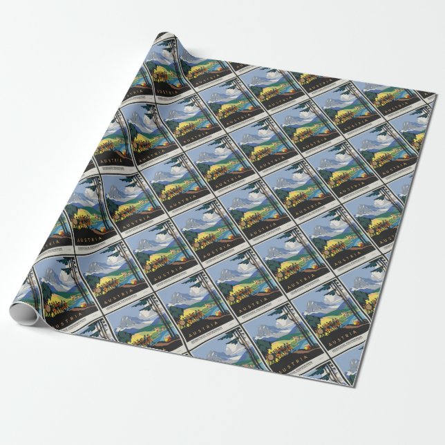 Vintage Travel Austria Wrapping Paper (Unrolled)