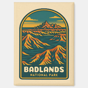 Vintage Travel Badlands National Park Retro Scenic Magnet