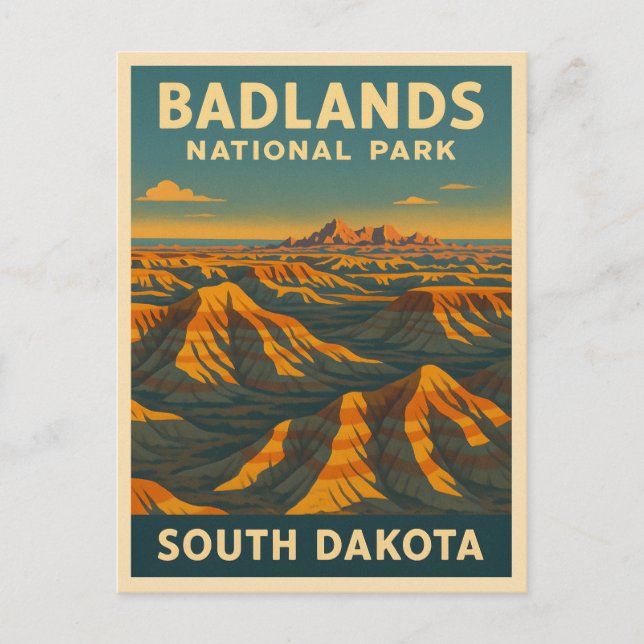 Vintage Travel Badlands National Park South Dakota Postcard (Front)